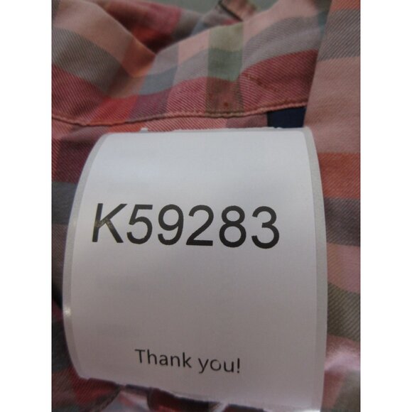 VINTAGE Gap Top Medium Shirt Loop Collar Button Up Plaid 90s Field * - Picture 12 of 12